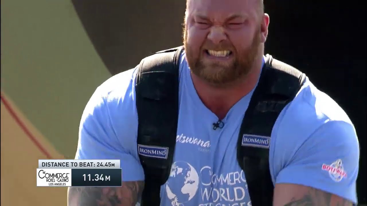 Centimeters Seperate Hafþór Júlíus Björnsson and Brian Shaw in the Plane Pull | 2016