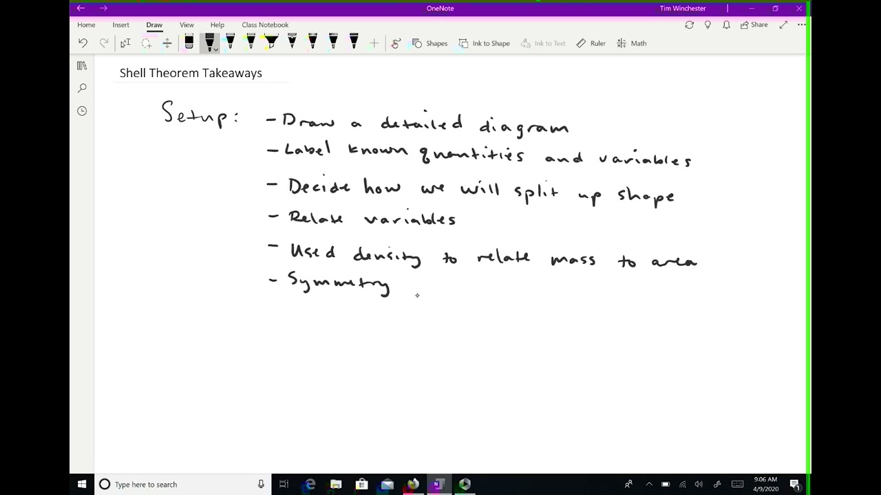 Shell Theorem takeaways