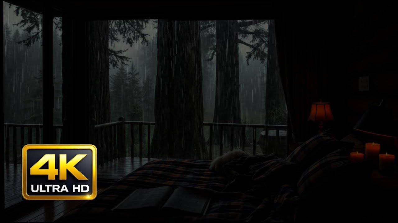 Rain Sounds For Sleeping - ASMR Rain in Cozy Cabin 🌧️ Deep Sleep | No Talking | Night Rain ASMR