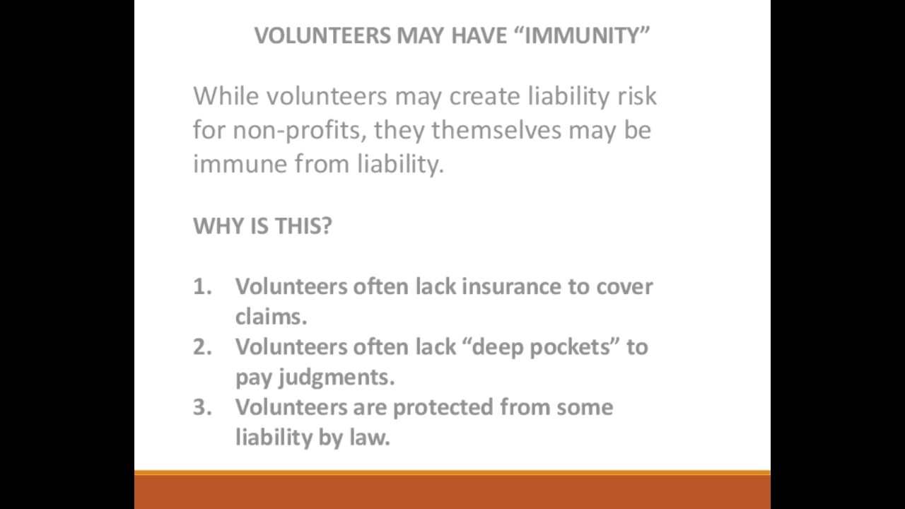 Minimizing Liability and Risk in Using Volunteers