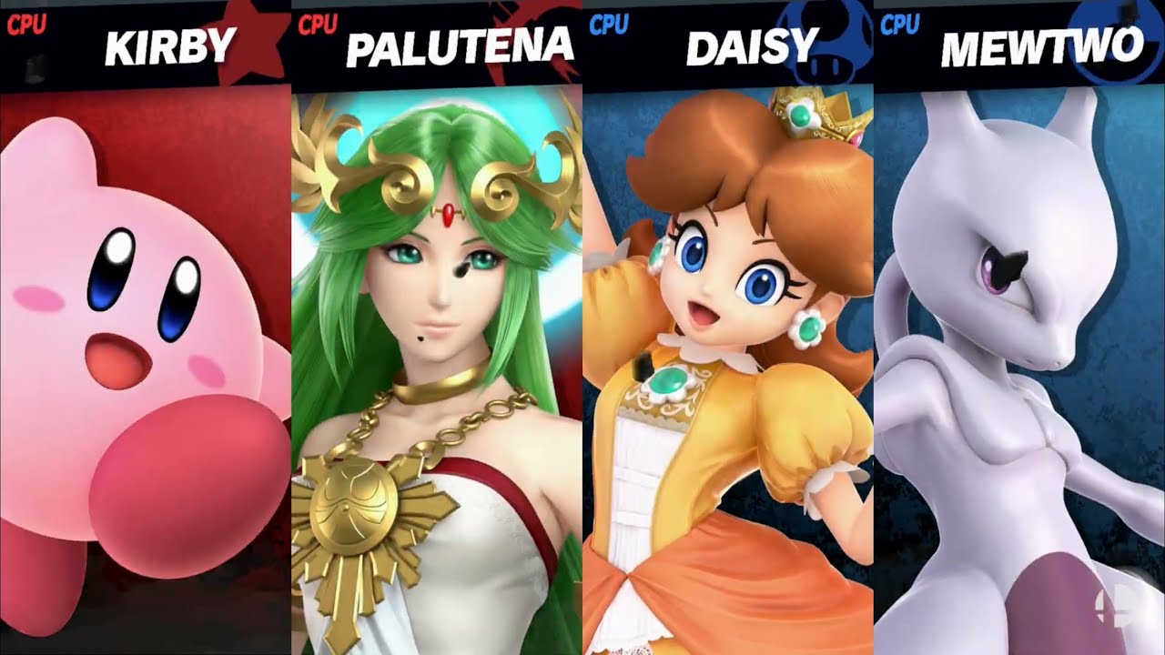 Super Smash Bros. Ultimate - Kirby and Palutena vs Daisy and Mewtwo