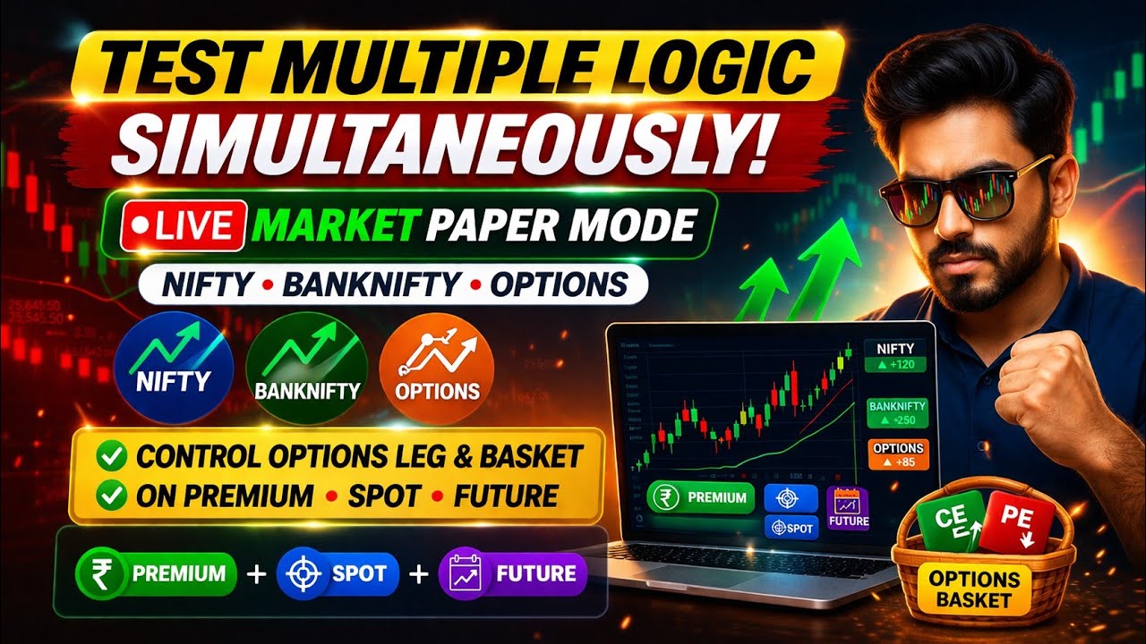 Test your multiple strategy on live paper trade | nifty bank nifty options trading 