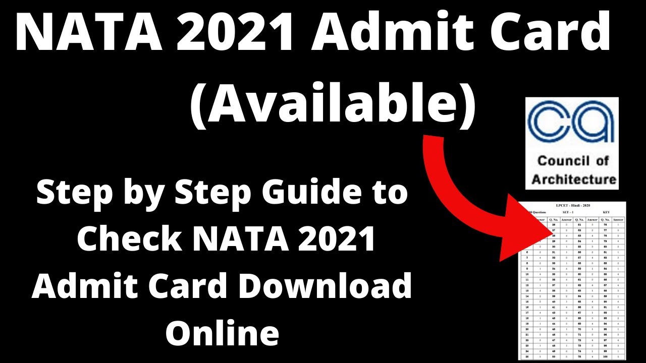NATA 2021 Admit Card (Available)-How to Download National Aptitude Test in Architecture Hall Ticket