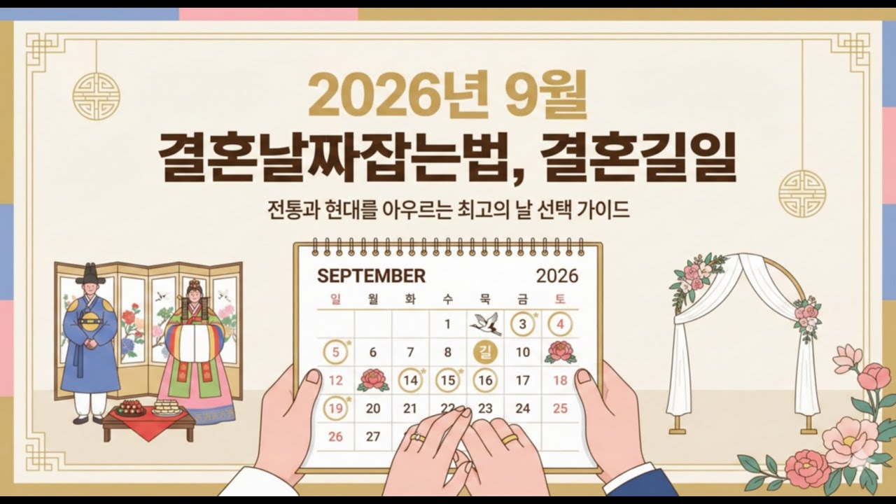 2026년 9월 결혼길일,결혼날짜잡는법