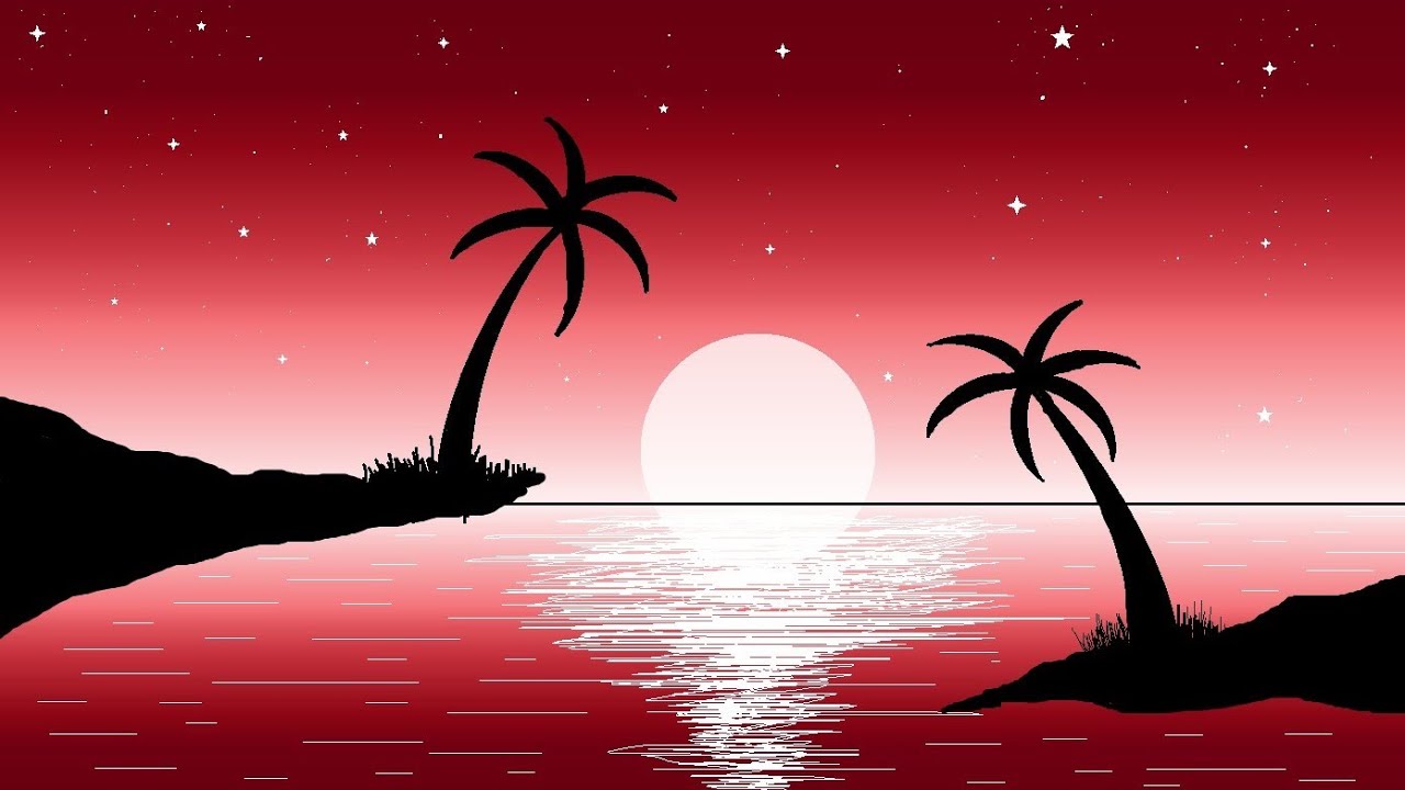 Ms Paint में Scenery Picture हिंदी में Drawing करना सीखें | Red Scenery pictures in ms paint