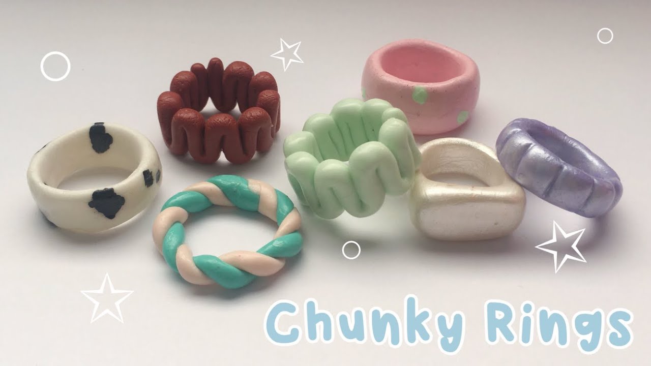 Anillos porcelana fría/chunky rings con porcelana/anillos aesthetics/accesorios aesthetic porcelana