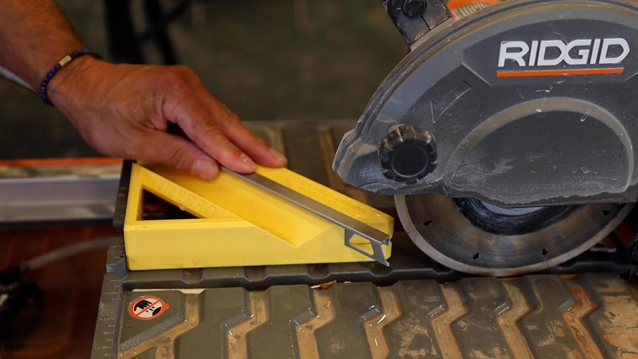 Easiest Way to CUT TILE TRIM around a NICHE or BACKSPLASH --- MITER Schluter Profiles and Jolly's