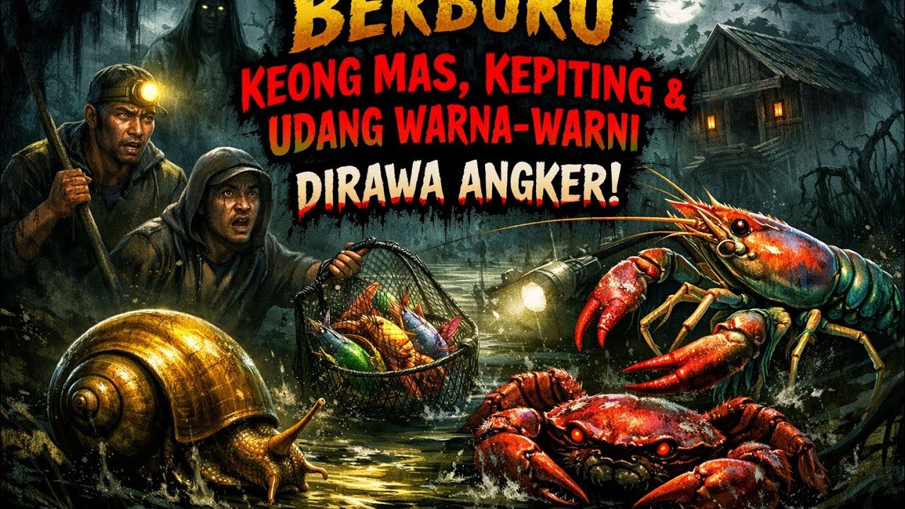 MENYERAMKAN! Berburu keong mas, Kepiting, Udang Warna - Warni, (keong sawah) dirawa angker!  Eps.152