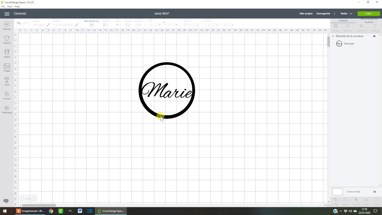TUTO Cricut prénom dans cercle