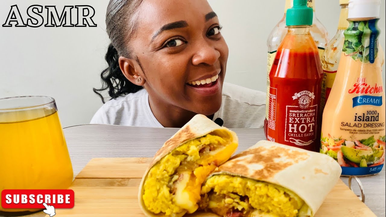 ASMR EATING BREAKFAST BURRITO | (Soft Relaxing Eating Sounds | No Talking)