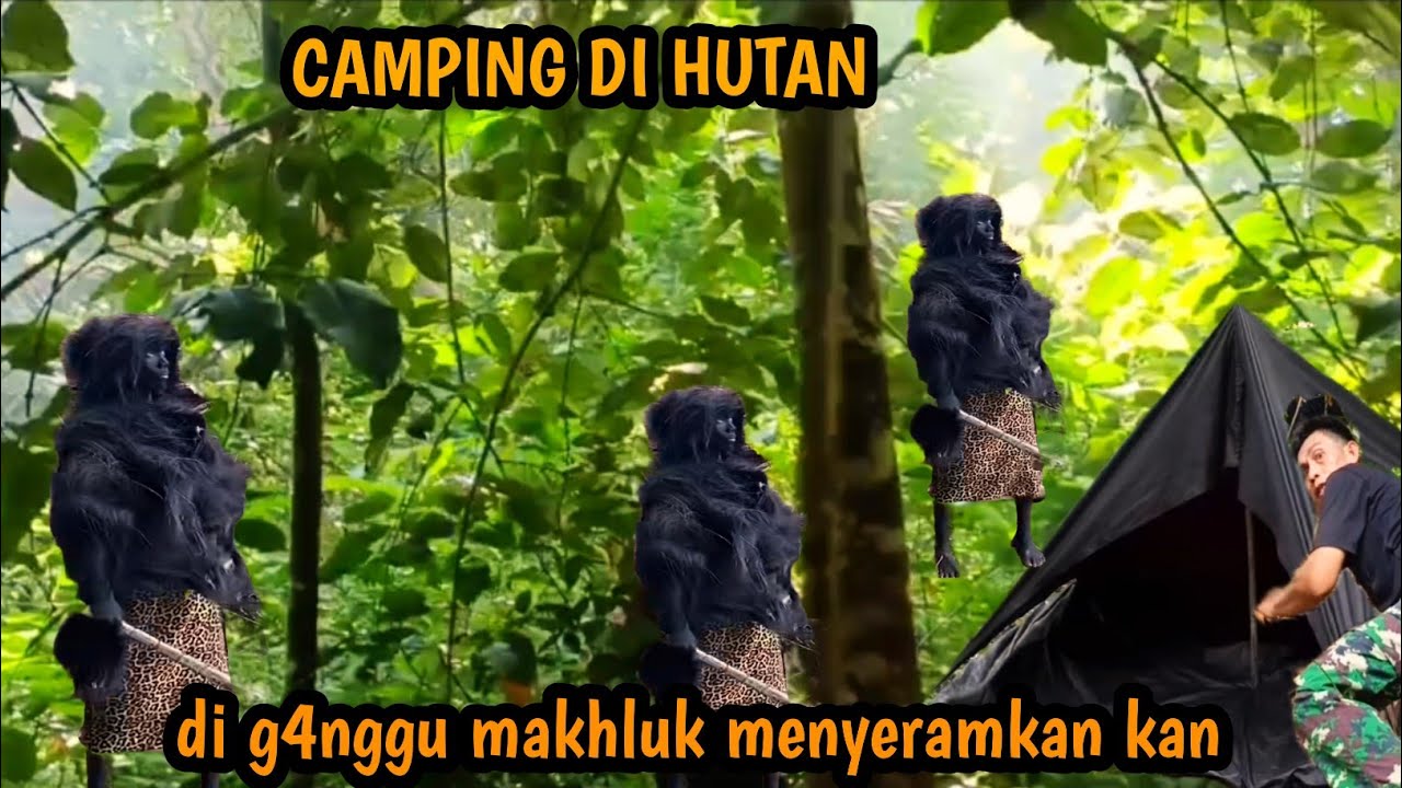 CAMPING DI HUTAN❗ MEMBANGUN SHELTER DI PINGGIR SUNGAI DI GANGGU MAKHLUK MENYERAM KAN.. 