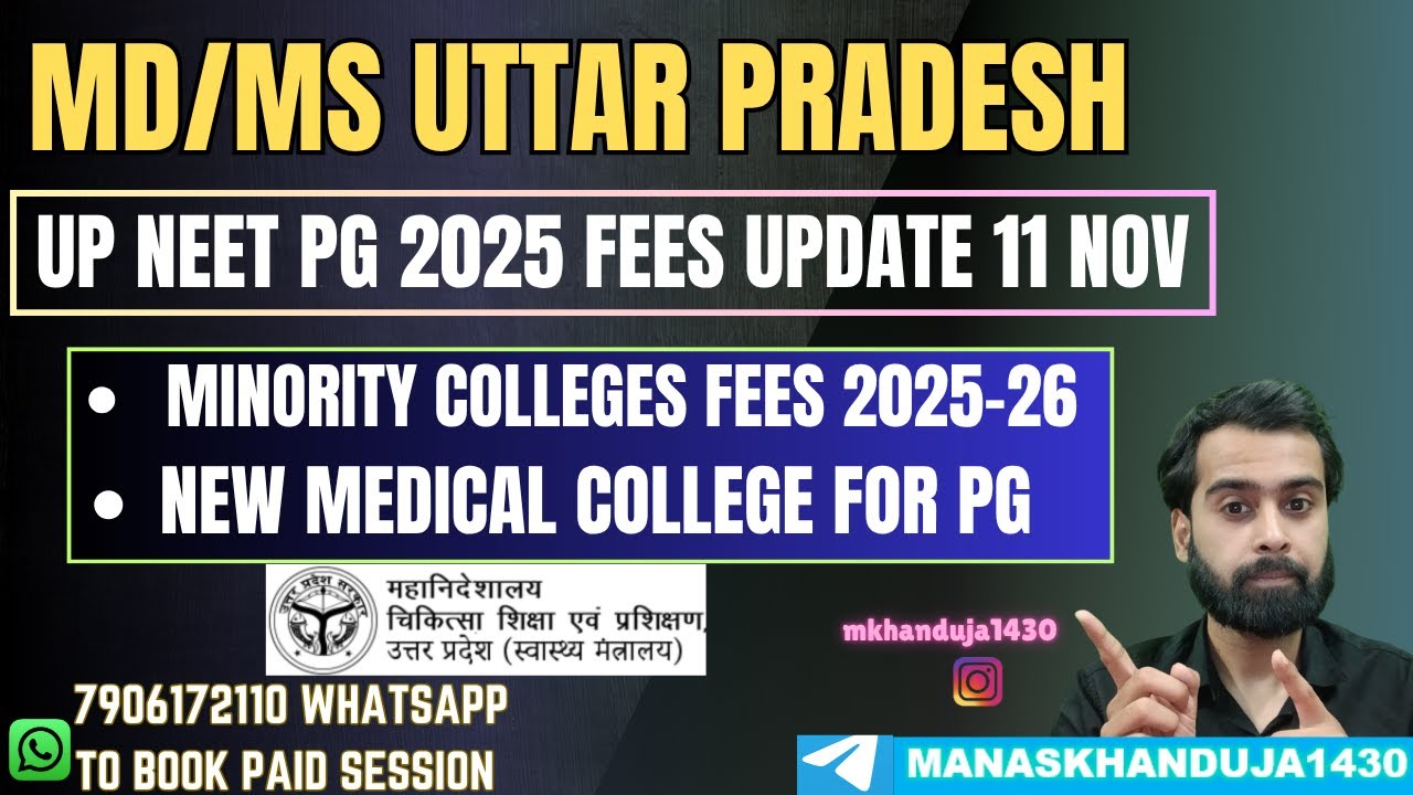 UP NEET PG 2025 | MD/MS NEW PRIVATE MEDICAL COLLEGE UTTAR PRADESH | MINORITY MEDICAL COLLEGES FEES |