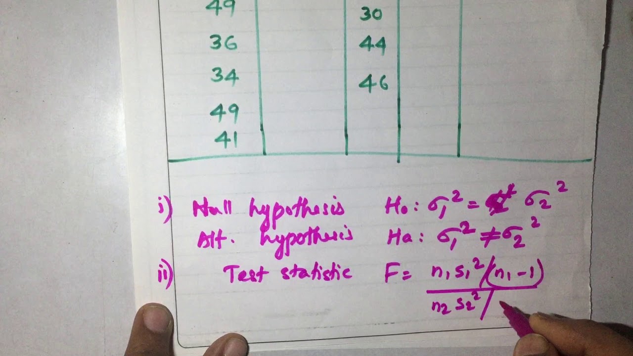 Questions on F test