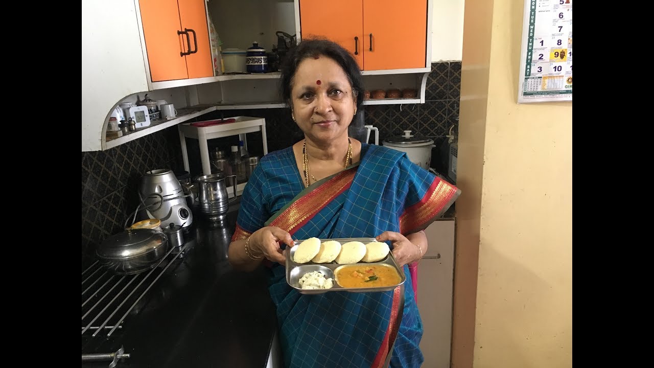 Moong Dal Idli(No Rice Idli)!!  & Tomato Kuzhambu ((No Dal Sambar!!)