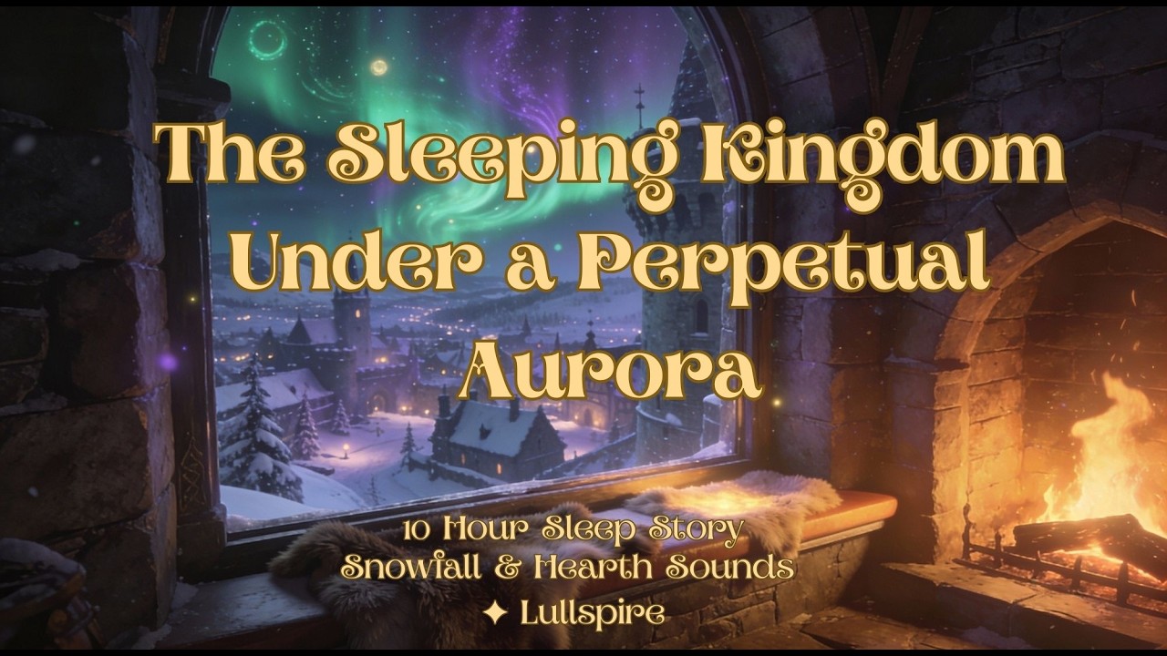 The Sleeping Kingdom Under a Perpetual Aurora|Snowfall & Warm Hearth|10 Hour Sleep Story ✦ Lullspire