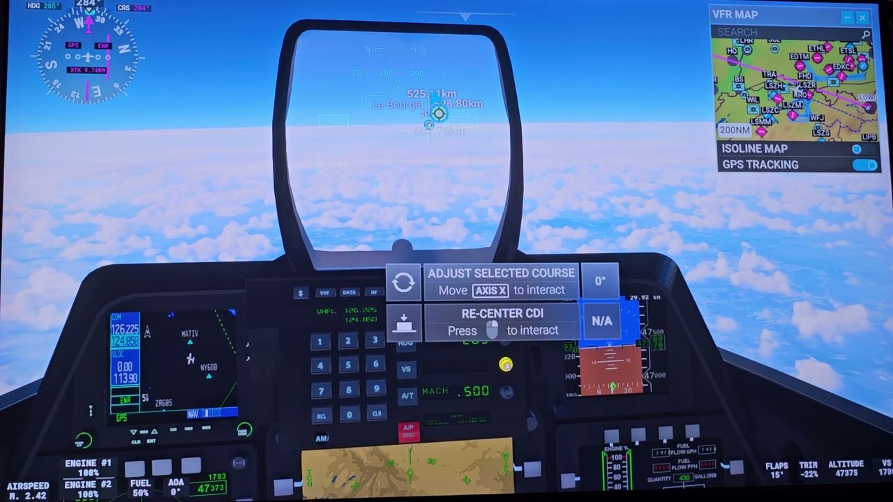 Microsoft Flight Simulator - Scenic flight from Innsbruck, Austria to Paris, France (F22)