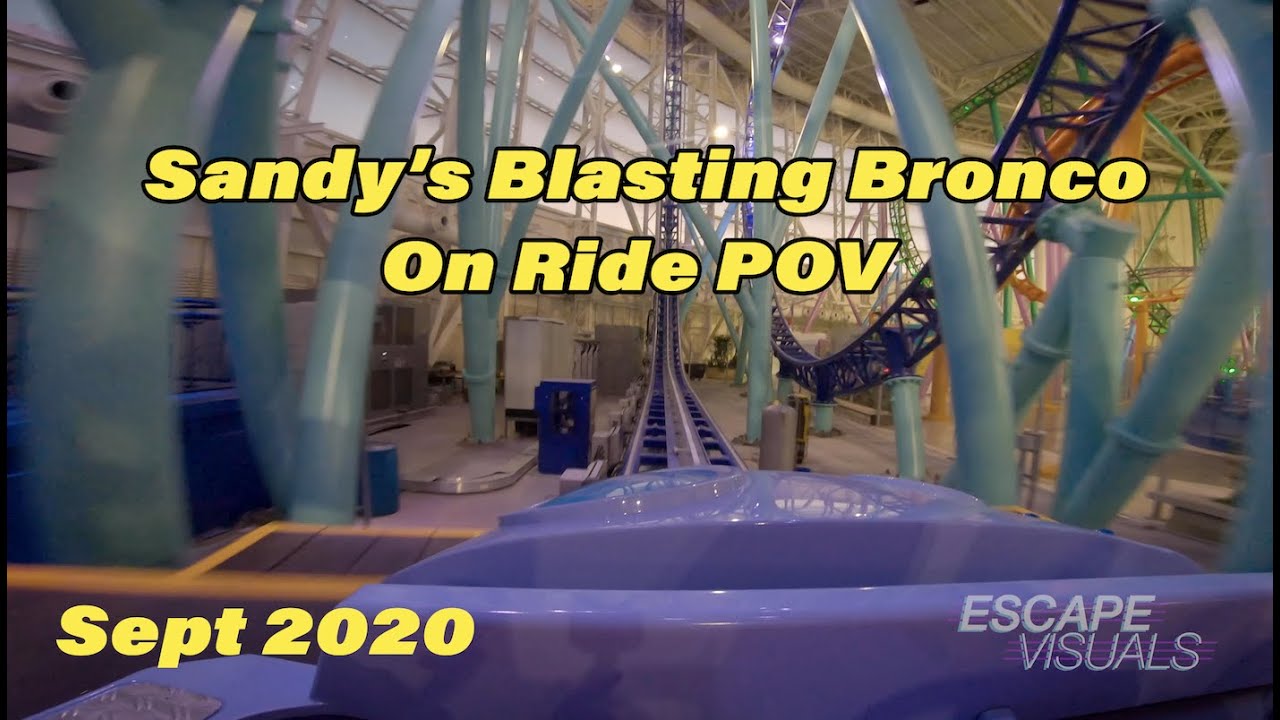 Sandy's Blasting Bronco Mounted 4k On Ride POV At American Dream Nickelodeon Universe