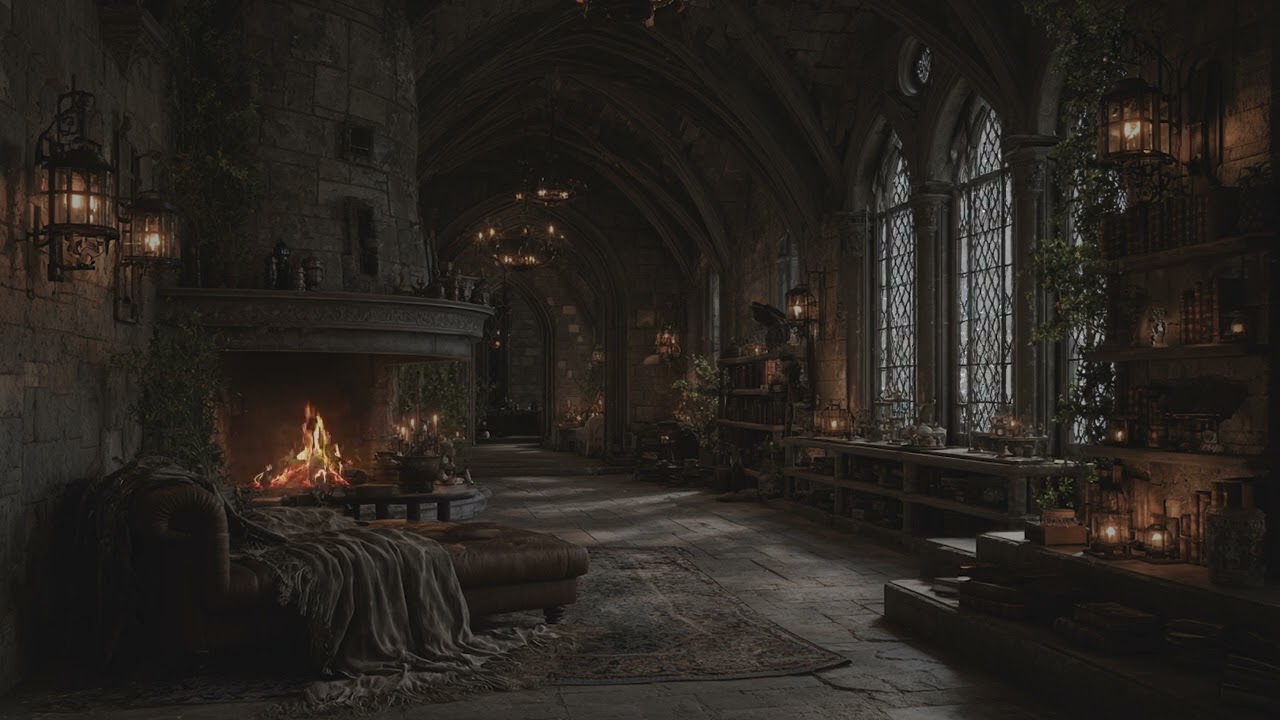 Medieval Ambience – Rain with Thunder in an Old Castle for Deep Relaxing Sleep
