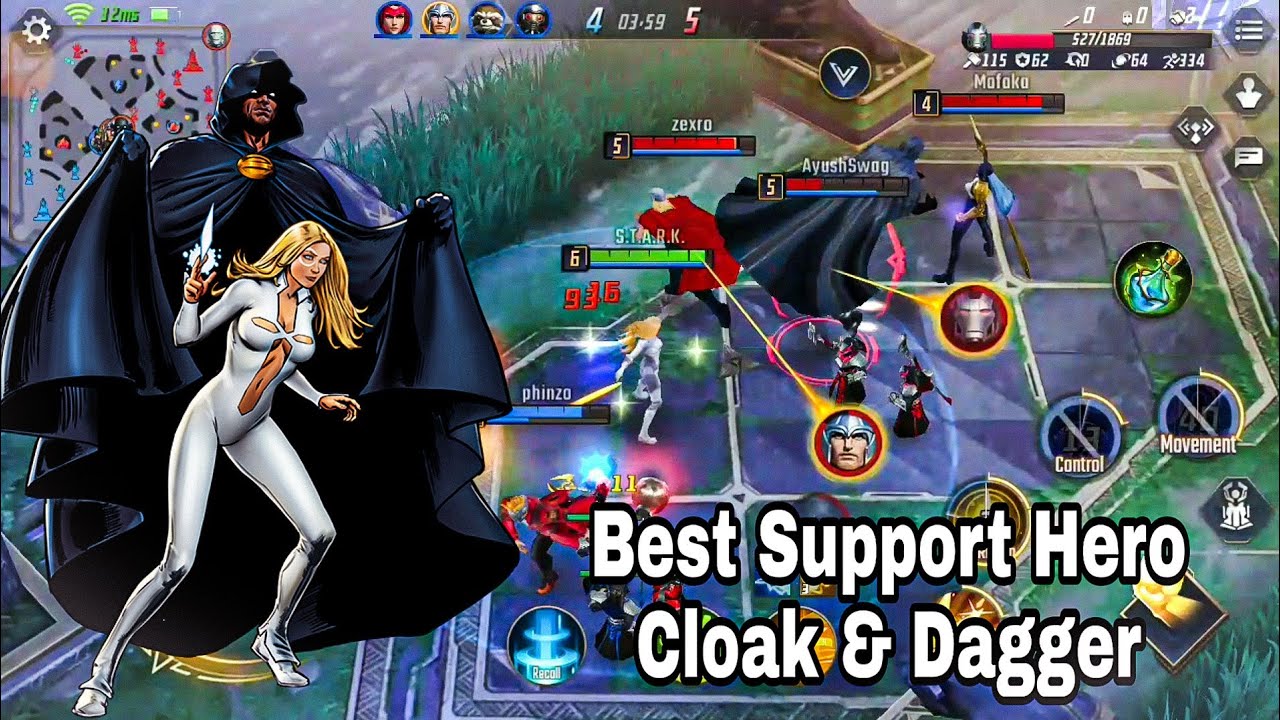 Cloak & Dagger Gameplay & Best Build (Best Support Hero) : Marvel Super War (NetEase Games)