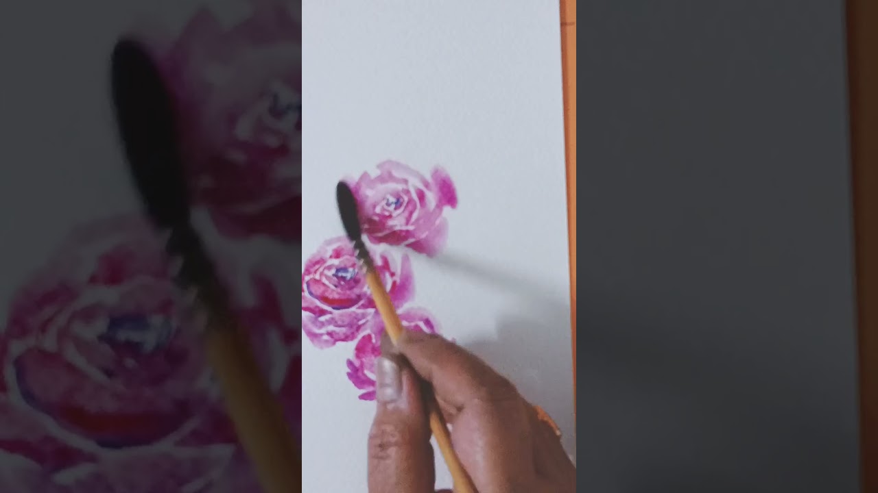 Easy Rose Painting Tutorial | Beautiful Roses in 3 Minutes