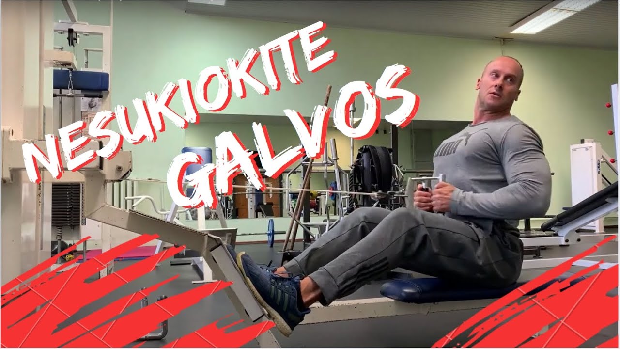 Horizontali trauka prie pilvo. Nesukiokite galvos