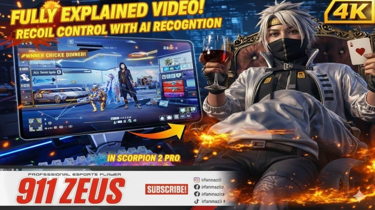 Detailed video on How to set recoil of guns in PUBG Mobile using Scorpion 2 Pro on OnePlus Pad 3 in