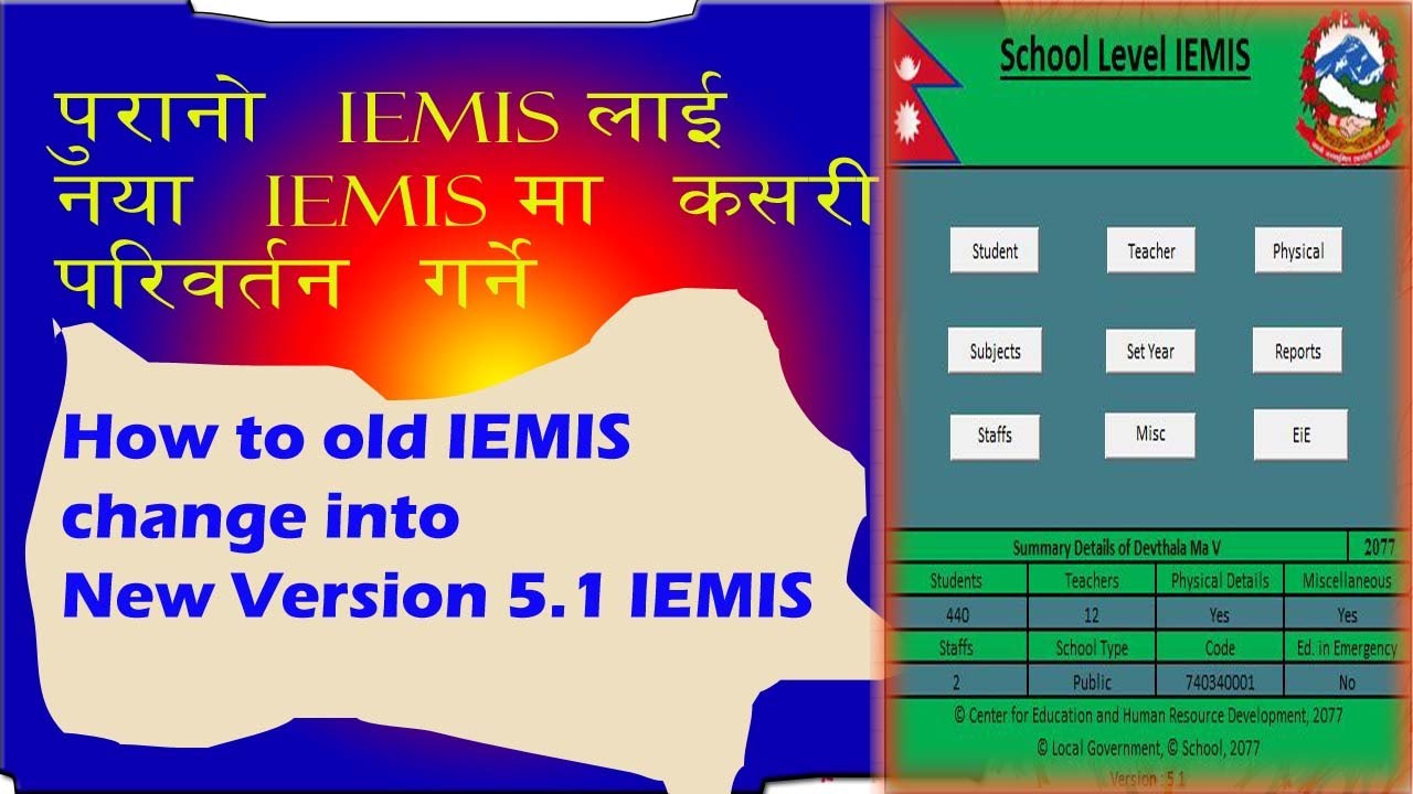Old IEMIS Converter into New IEMIS 5.1 Version, IEMIS Update 2078