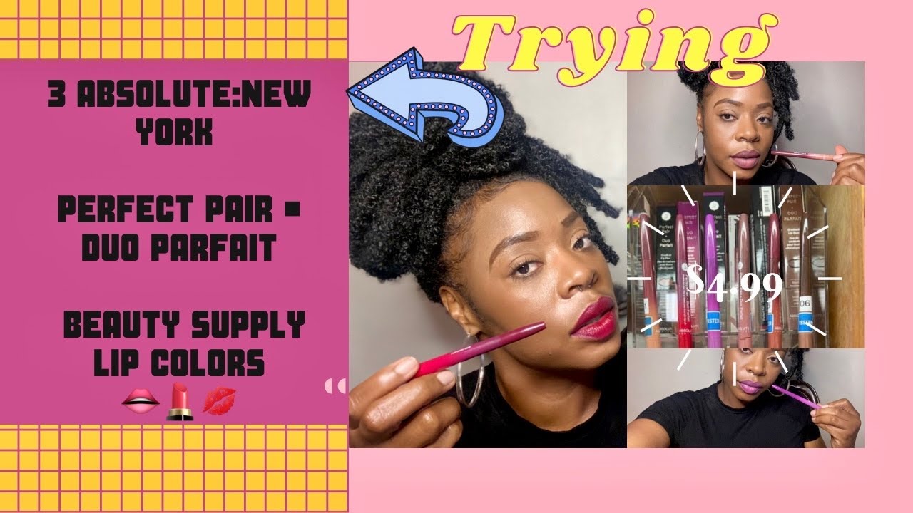 3 Animal cruelty free! Lip shades by Absolute: New York| Perfect Pair &bull; Duo Parfait try on!