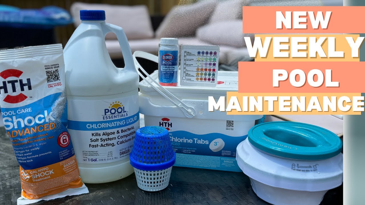 NEW EASY Weekly pool maintenance for beginners! How to clean your above ground pool & keep it clear!