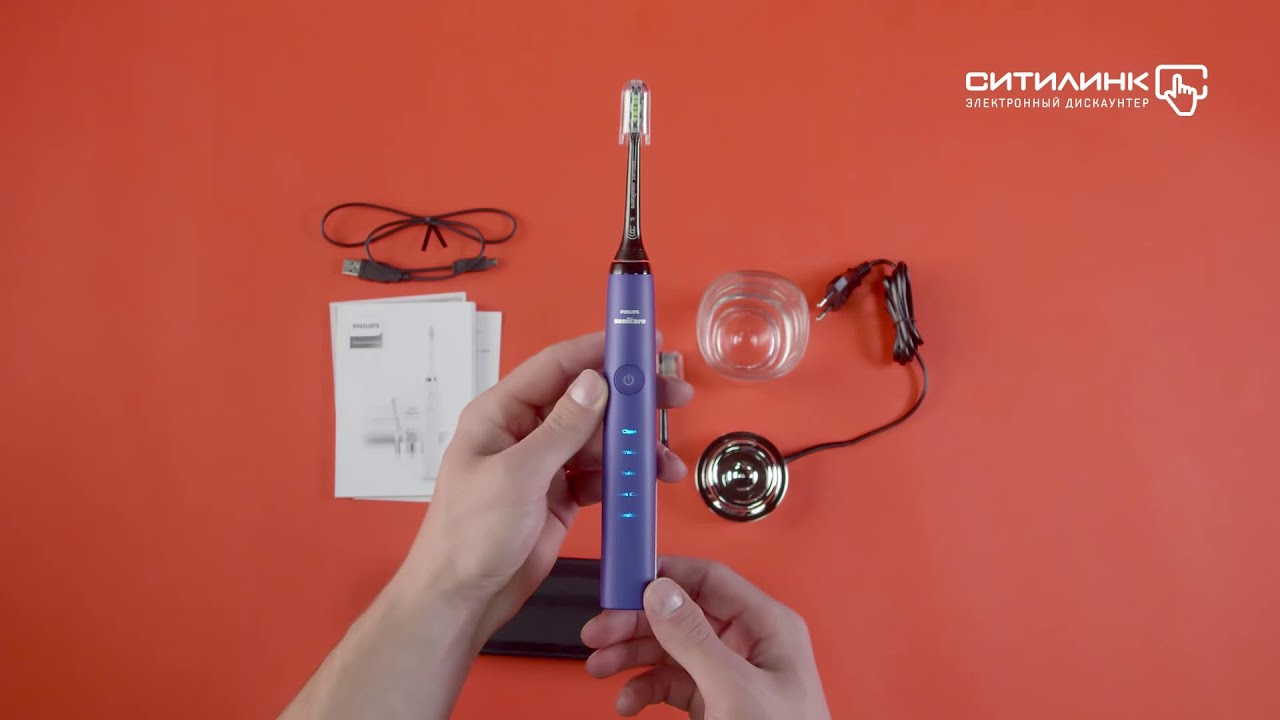 Обзор электрической зубной щетки PHILIPS Sonicare DiamondClean HX9372/04 | Ситилинк
