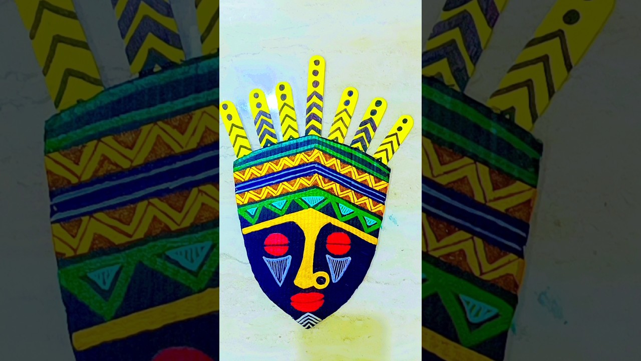 How To Make African Tribe Mask With Cardboard | Cardboard Craft | Easy Craft | Swag Art And Craft |