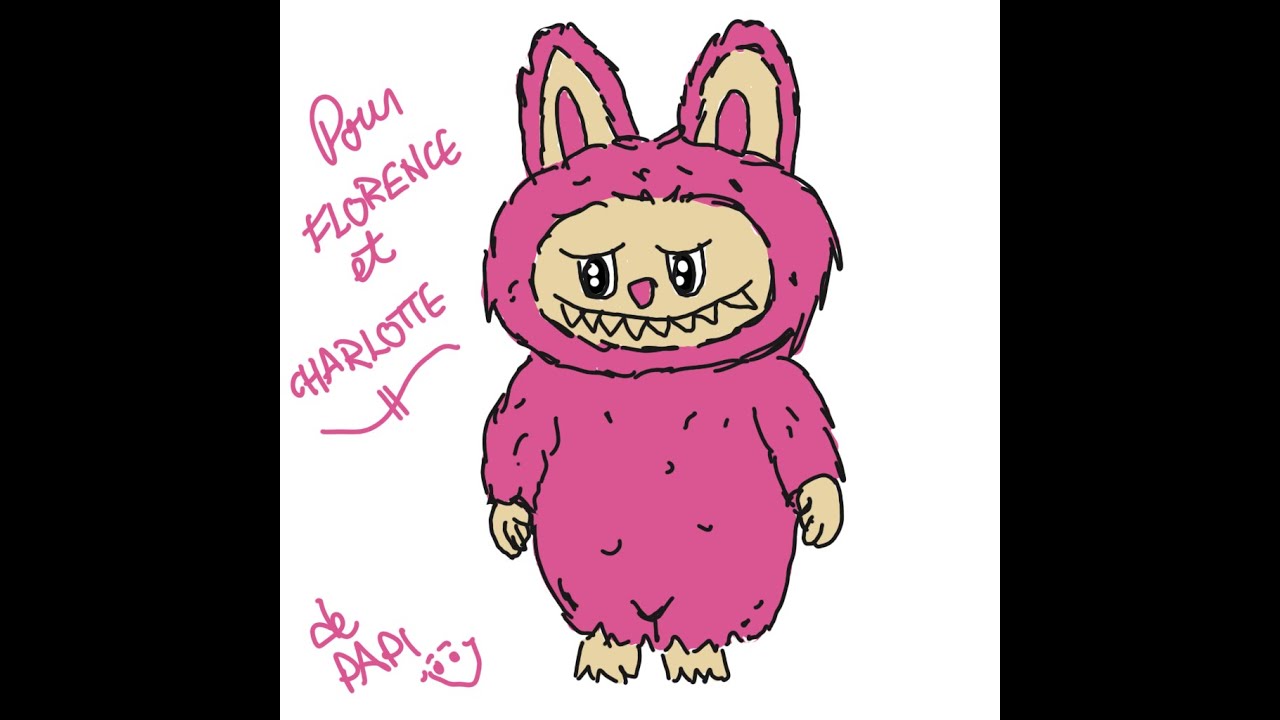 Je dessine un labubu pour mes petites-filles