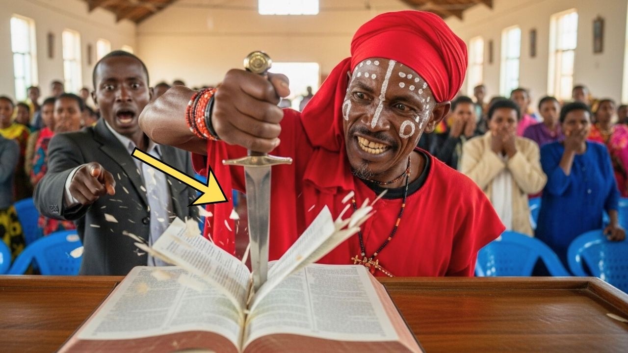 Feiticeiro tentou cravar um punhal na Bíblia durante o culto… mas não terminou como esperava