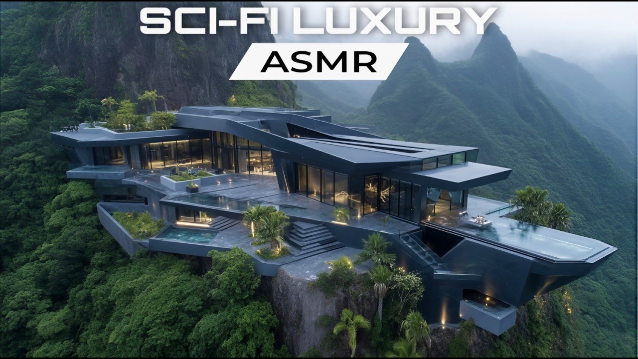 Sci-Fi Luxury Mansion Ambience | Mountain Cliff ASMR