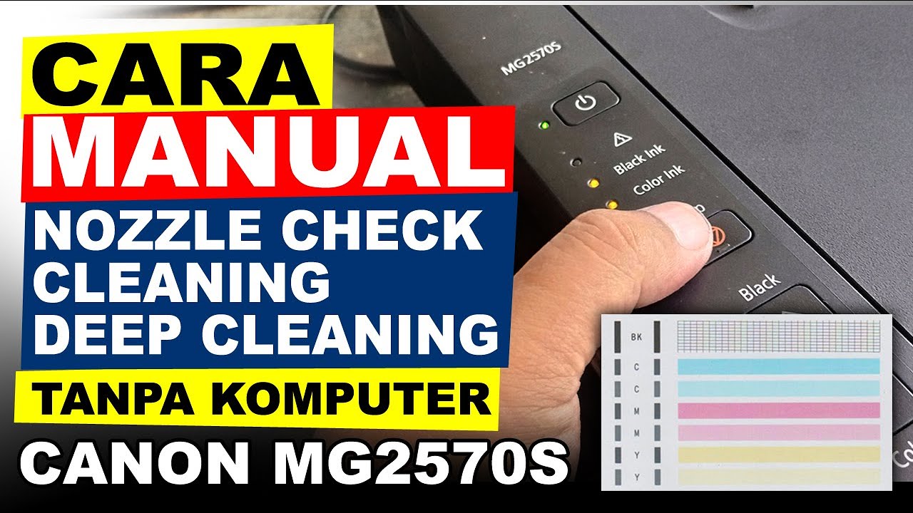Cara Manual Test Print Nozzle Check Dan Head Cleaning Tanpa Komputer Di Printer Canon MG2570S