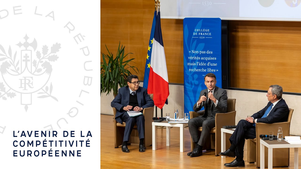 Clôture de la table ronde sur l’avenir de la compétitivité européenne au Collège de France.
