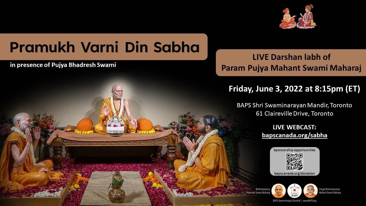 3-Jun-2022 - Pramukh Varni Din Sabha - 8:15pm (ET)