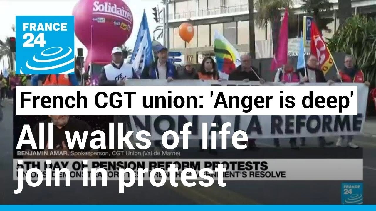 'Anger is deep': French union hails protest uniting all walks of life in challenge to pension reform