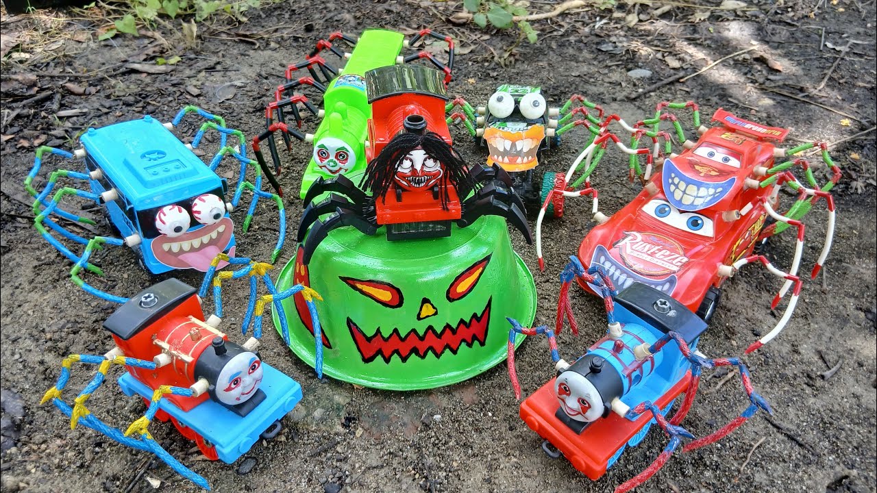 Bermain Kereta Api Thomas Hantu Laba-Laba, Thomas & Friends, Mobil Balap, Bus Tayo, Mobil Monster 