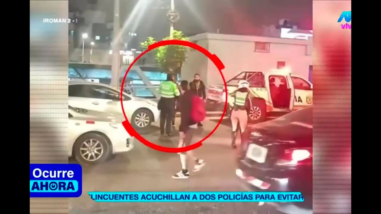 Dos delincuentes hieren con cuchillo a policías e intentaron llevarse patrullero