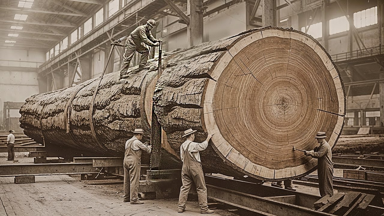 Before Electricity: How Oak Logs Were Turned into Planks | Traditional Diel Sawing | Old Sawmill
