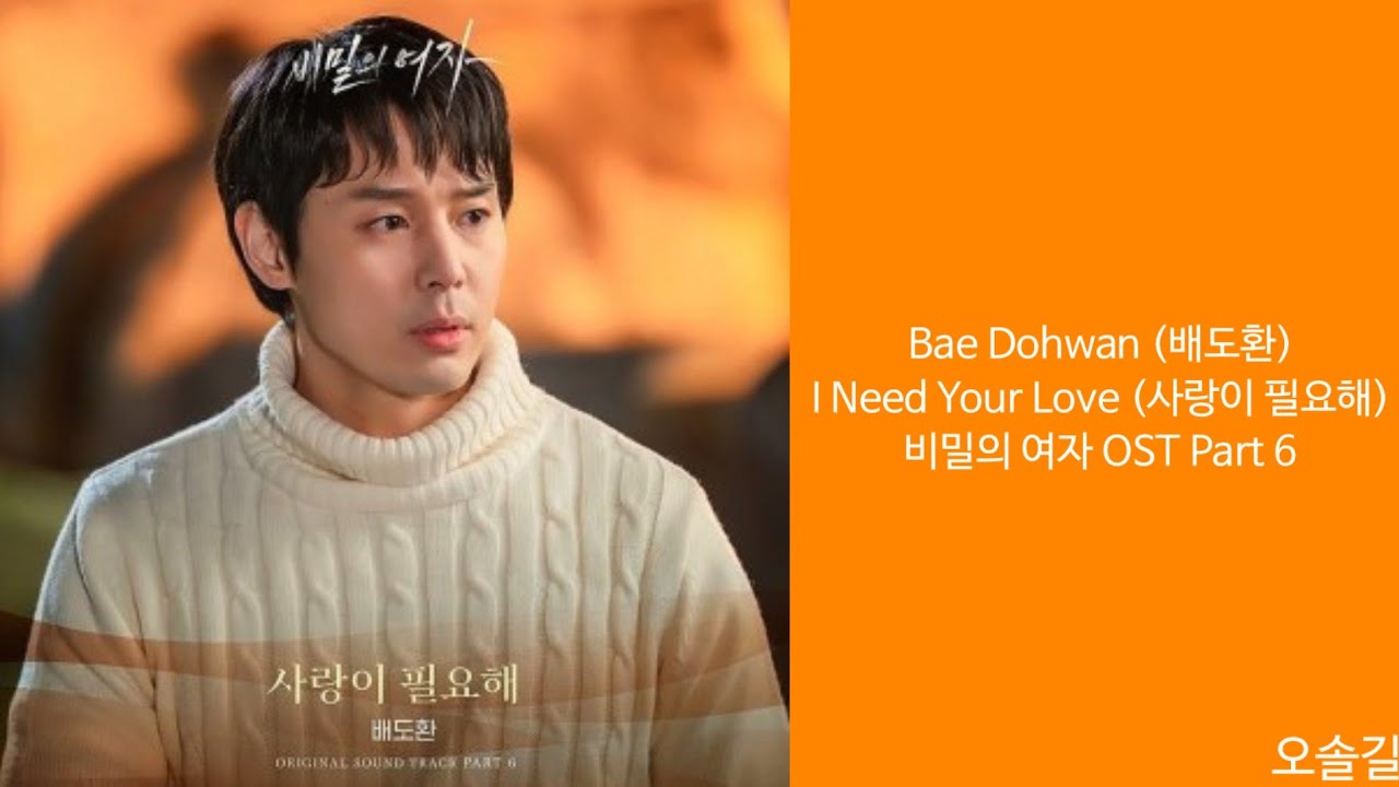 [Lyrics/가사] Bae Dohwan (배도환) - I Need Your Love (사랑이 필요해) 비밀의 여자 OST Part 6