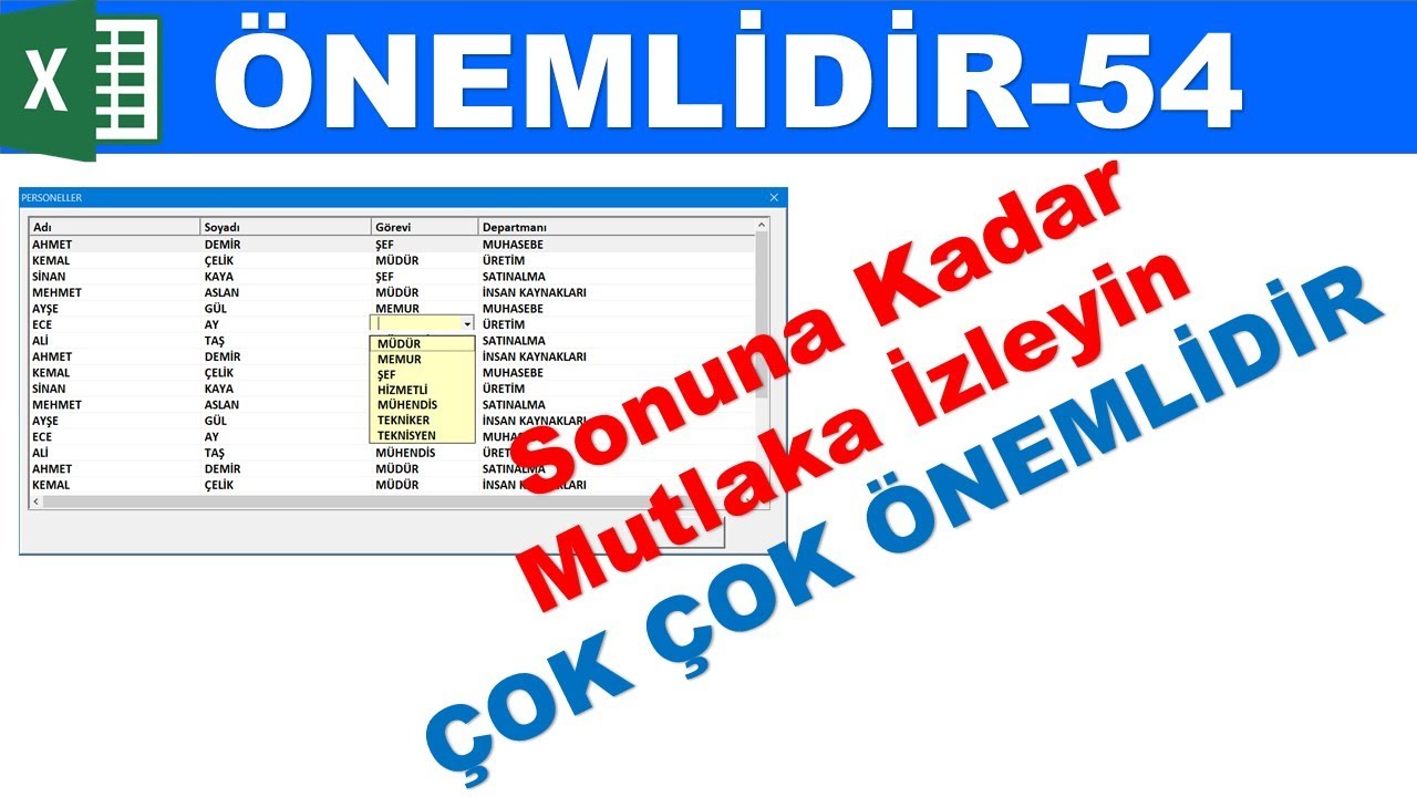 Excel VBA Listview içinde ComboBox ile veri Girişi-ÇOK ÖNEMLİ KONU