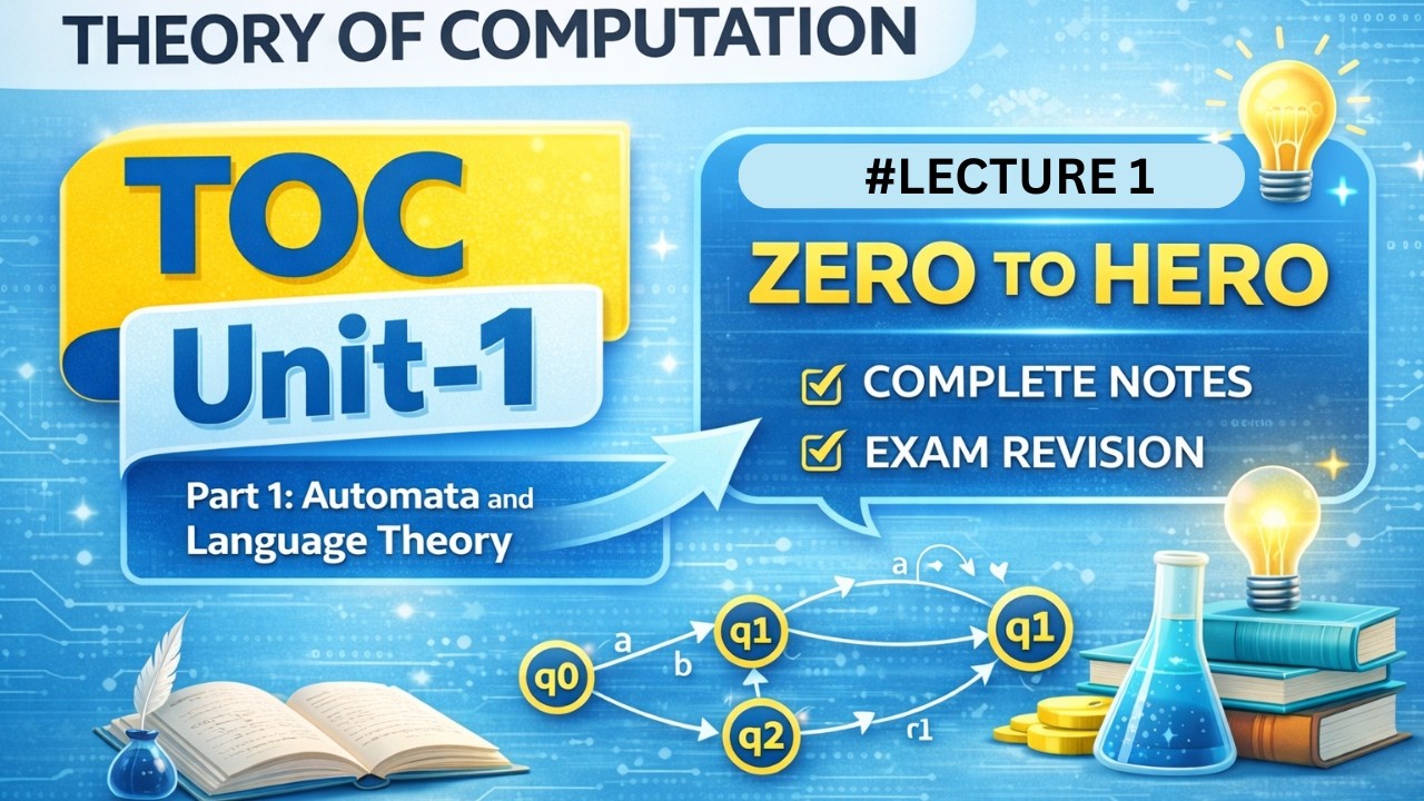 TOC Unit 1 | Automata Theory | Theory of Computation | Semester Exams  TFL