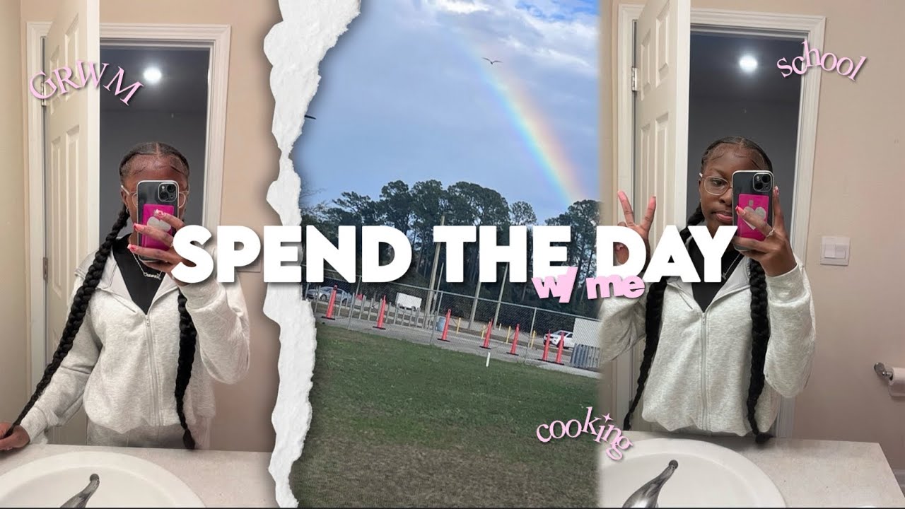 SPEND THE DAY W/ ME ! 🤞🏾 *grwm, cooking, school* | Janaes Journal