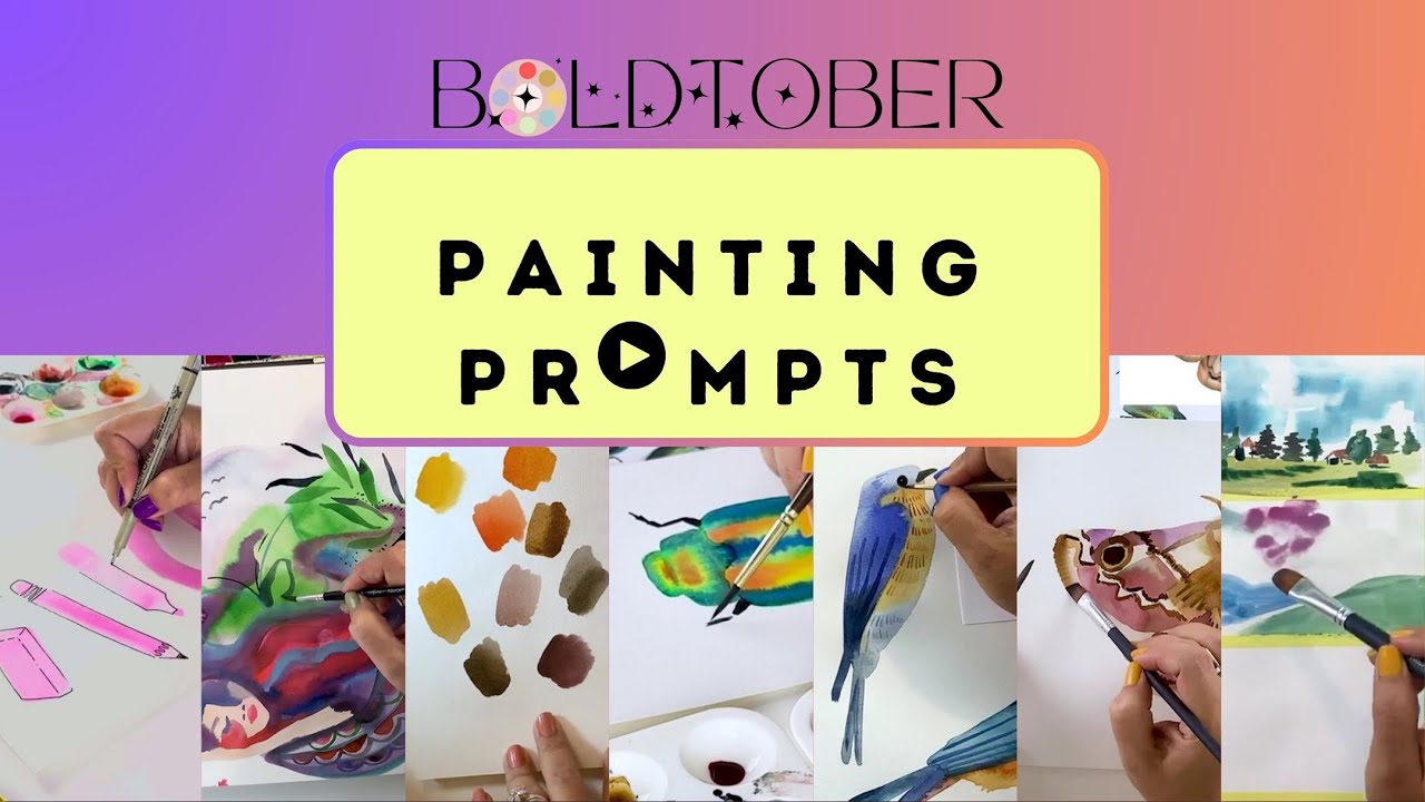 Painting Prompts for Week 1 of #Boldtober {watercolor boldified inktober}