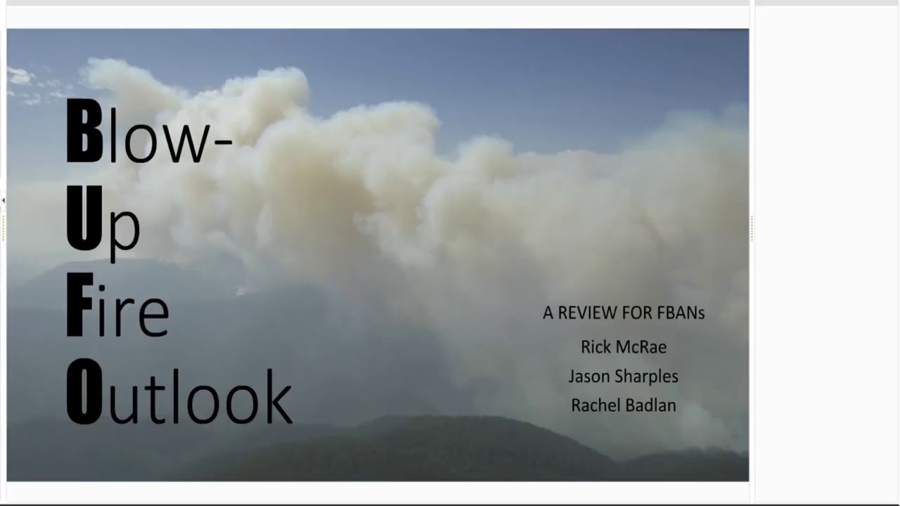 AFAC Webinar: Predicting Blow-Up Fires (BUFO Outlook)