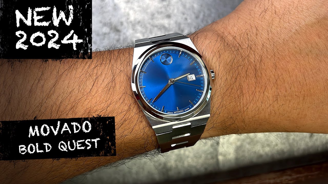 NEW 2024 Movado Bold Quest 40mm Blue Sunray Dial Stainless Steel