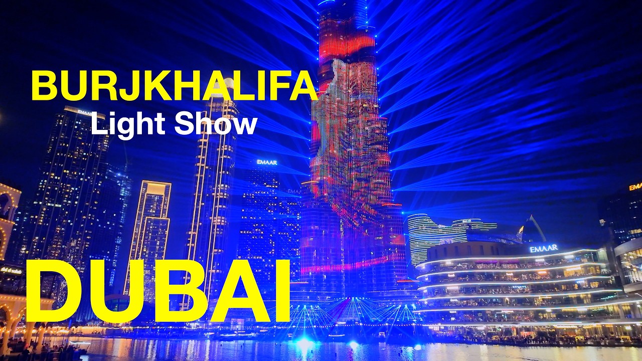 Burj Khalifa Light Show | Spectacular LED & Laser Display | Downtown Dubai Night | Travel Video