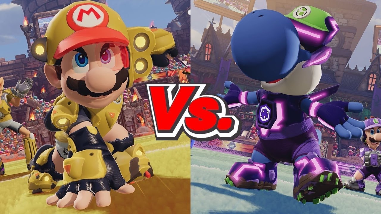 Mario Strikers Battle League - Mario (Charms) Vs. Yoshi (Spikes)